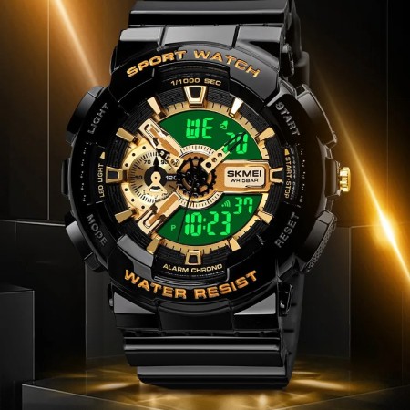 Skmei Men’s Analog Digital Silicon Belt Watch 1688GD