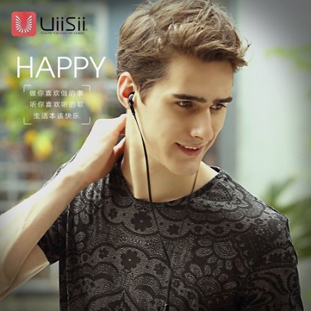 UiiSii U2s Super Heavy Bass In-ear Earphone HiFi Stereo Headset with Microphone 3.5mm Sports Earbuds for Mobile Phones MP3 PC(Black)