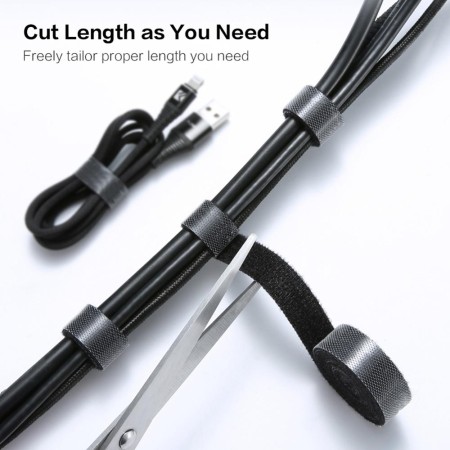 3M Baseus Cable Organizer Tape Reusable Adhesive Fastener Tape Back to Back Strong Hook and Loops Fasteners Cable Ties Curtain Fastener Magic Tape