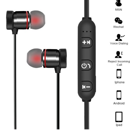 Metal Magnetic Sports Bluetooth Headset-Sweat Proof -Stereo Headset
