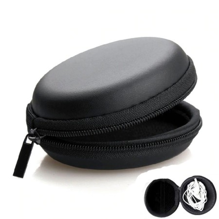 Double Lear Earphone Storage Bag Round Shape