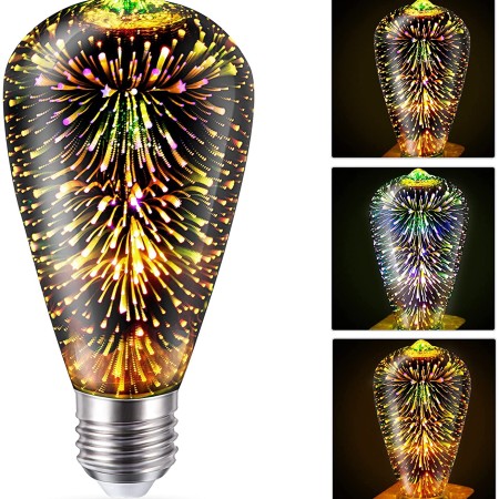 Infinity 3D Fireworks Effect  LED  Unique Modern Light Bulb- Retro Bulb
