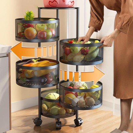 Stainless  Steel  5 Layers  Kitchen Rotaing  Shelf 360 Degree