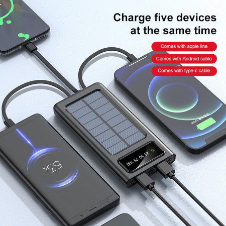 Solar Power Bank 20000mAh External Battery for any Mobile Phone Fast Charger Portable Outdoor Power bank