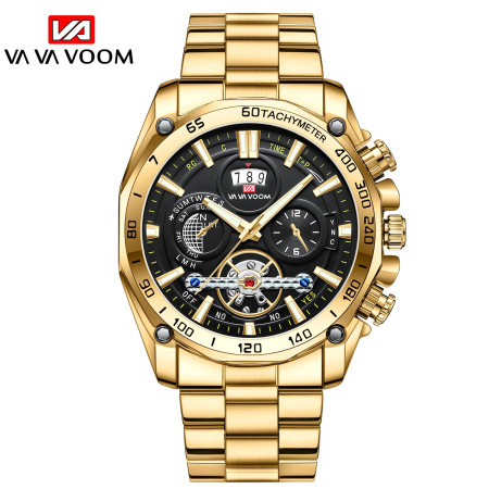 Multi-function flywheel watch hollow fashion luminous quartz Water Resistant