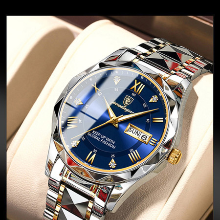POEDAGAR 615 Brand Fashion Mens Watch Luxury Top Business Stainless Steel Water Resistant Wristwatches Male Sport Luminous Date Man Clock
